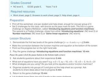 Algebra Meltdown - solving equations game