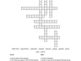 Nazi Germany Starter Crossword