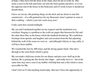 Blog part 12 starting on 8th August