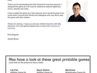 Adjective, Noun, Verb and Adverb Game – Silly Sent