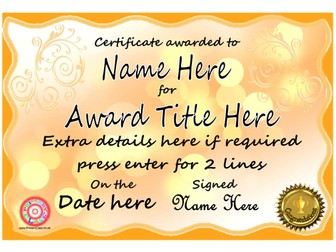All kinds of editable certificates