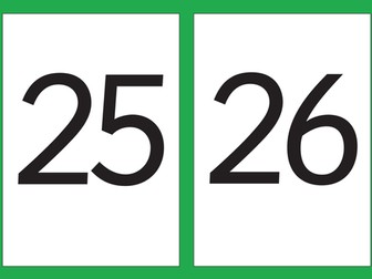 Number Flash Cards - Numbers 21-30 A5