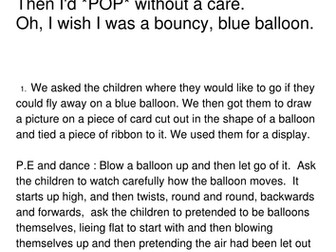 The Blue Balloon year 1 Stories with a familiar setting