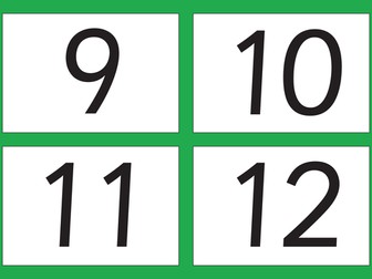 A4 Flash cards - Four Numbers Per Sheet 1-20