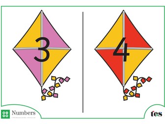 Number Cards – Kites Theme 1-10