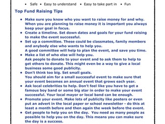 Factsheet: Top Tips for Fundraising