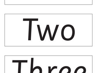 Number Flash Cards One to Fifty - Words Only