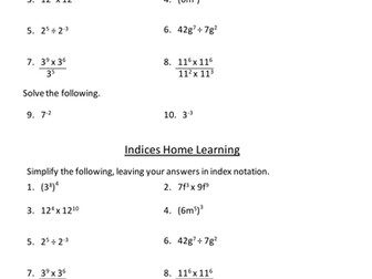 Index Laws