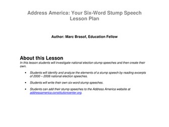 Address America: Your Six-Word Stump Speech