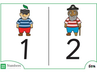 Number Cards - Pirates Theme 1-100