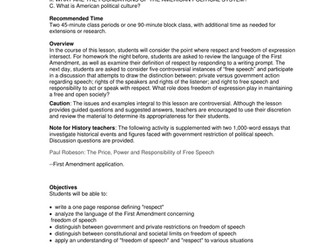 Respecting Freedom of Speech