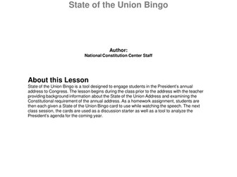 State of the Union Bingo 2012