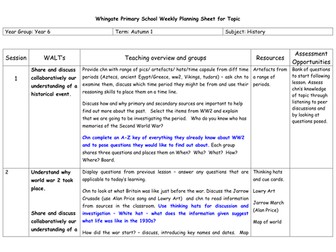 WW2 Medium Term Planning