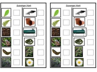 Outdoor learning scavenger hunt
