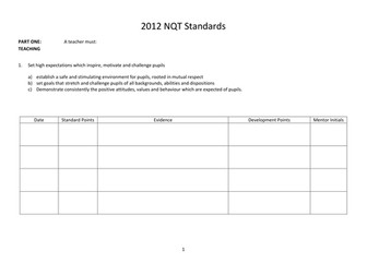 NQT 2012 Standards Booklet