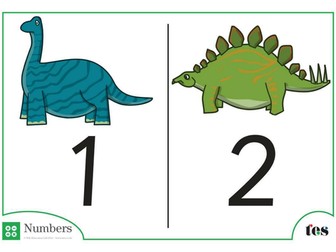 Number Cards - Dinosaur Theme 1-100