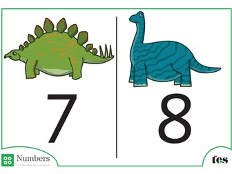 Number Cards - Dinosaur Theme 1-10
