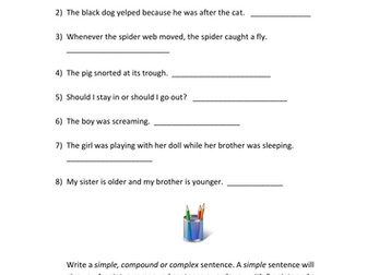 Type of sentence quiz