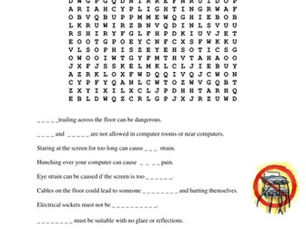 Health and Safety in ICT Wordsearch