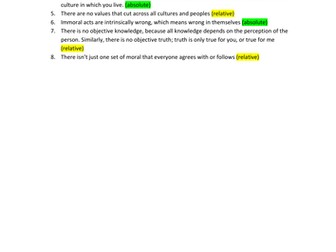 Absolute and Relative Morality