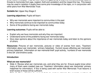 Why are war memorials important lesson plan