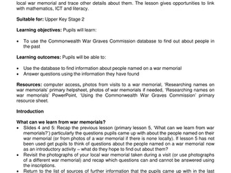 Using the CWGC database primary lesson plan