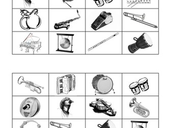 Comprehensive Musical Instrument Bingo