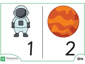 Fichas de Números - Tema Espacio 1-100