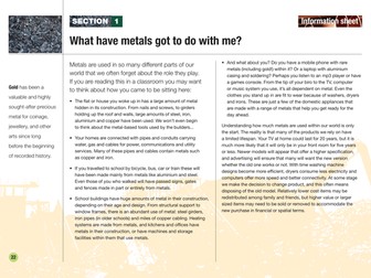 Section one: What have metals got to do with me?