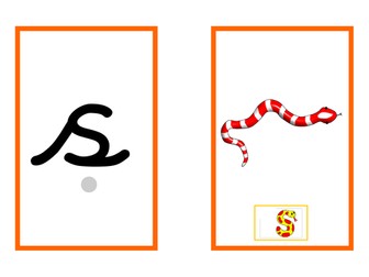 Cursive Phase 2 flashcards RWI & Jolly Phonics