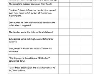 Historic Story Writing -vocabulary