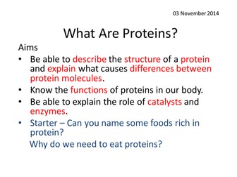 Proteins and Enzymes