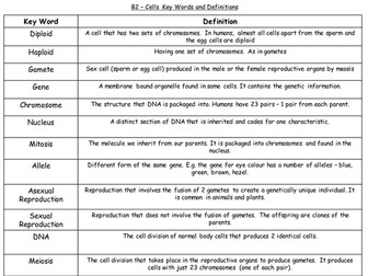 Mitosis and Meiosis (B2 edexcel)