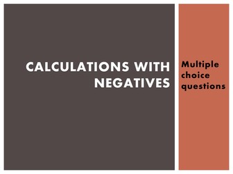 Maths: Negative calculations using flashcards
