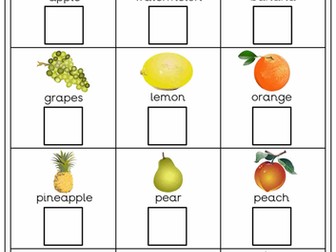 Fruit Tasting Worksheet