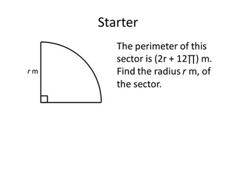Lengths of Arcs and Area of Sectors