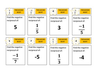 Negative Reciprocal Treasure Hunt