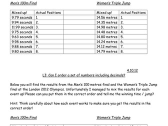 Olympic Decimal Ordering
