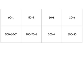 Place value to one million matching cards