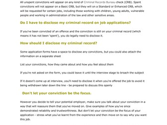 Find work with a criminal record.