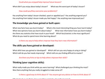 Reflection Guidance for Students