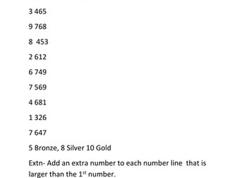 large numbers on a number line