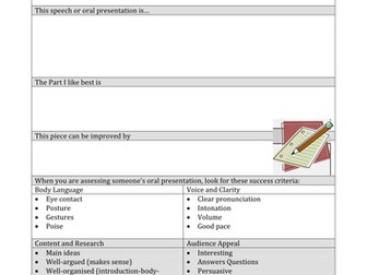 Peer Assessment Sheet