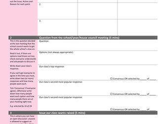Class feedback template