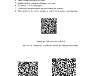 QR codes Treasure Hunt - algebra