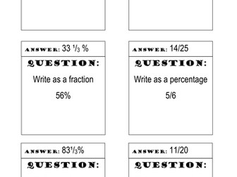 Treasure hunt - Fractions and percentages