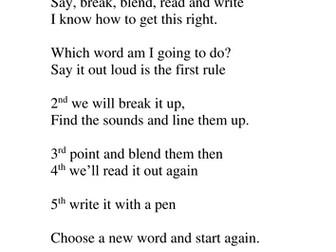 Song for making words on magnetic boards