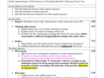 Solids, liquids and gases (Outstanding Lesson)