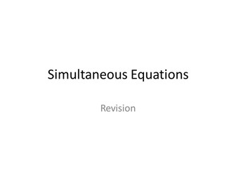 Simultaneous equations - revision