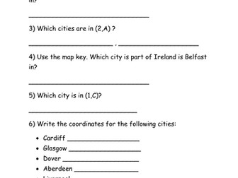 UK Map reading and basic grid referencing w/sheet